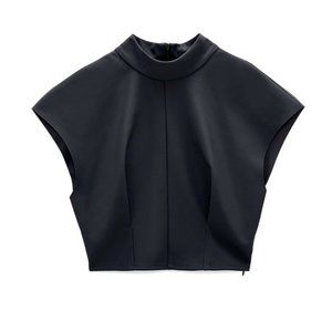 NWT Zara Technical Crop Top Stretch Gray